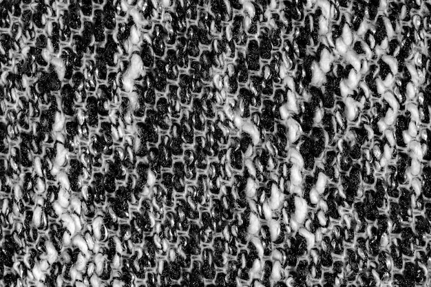 Black and white metallic macro wool fabric texture background liquid foam shimmer