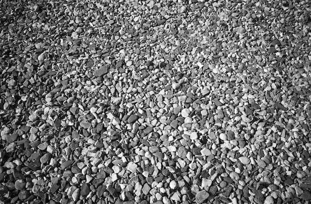 Black and white minimalistic rock pebble on ocean beach background