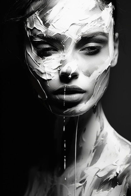 Black and white model abstract portrait