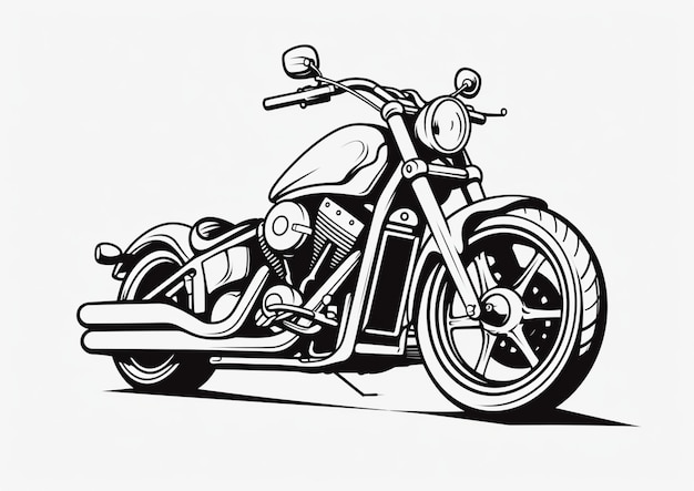 black and white motorcycle free vector