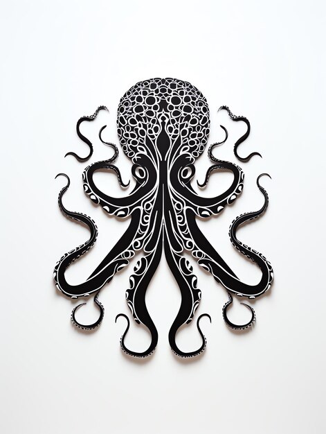 Photo a black and white octopus