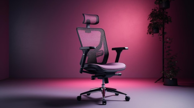 A black and white office chair sits in a room providing a functional seating option for work or study