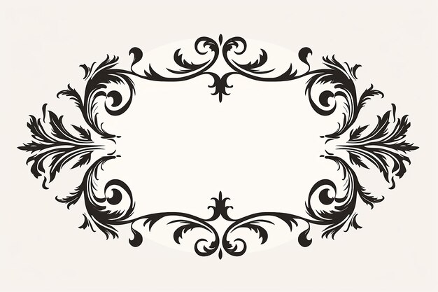 black and white ornate vintage frame ornament