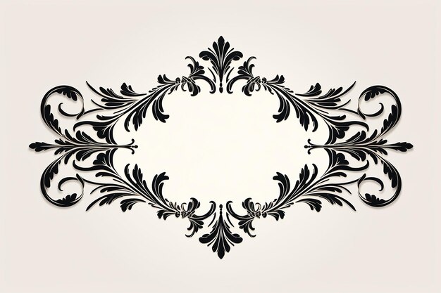 Photo black and white ornate vintage frame ornament