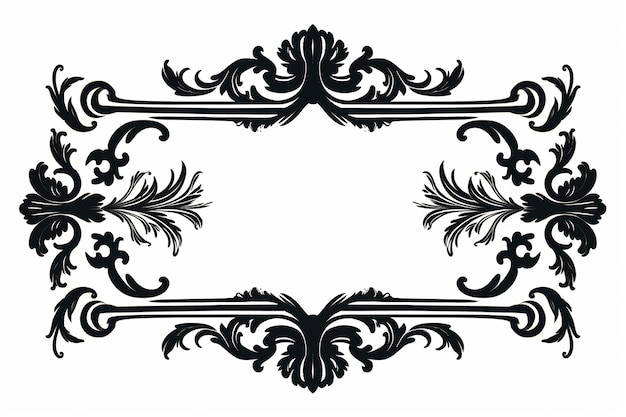 black and white ornate vintage frame ornament