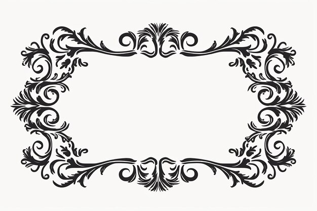 black and white ornate vintage frame ornament