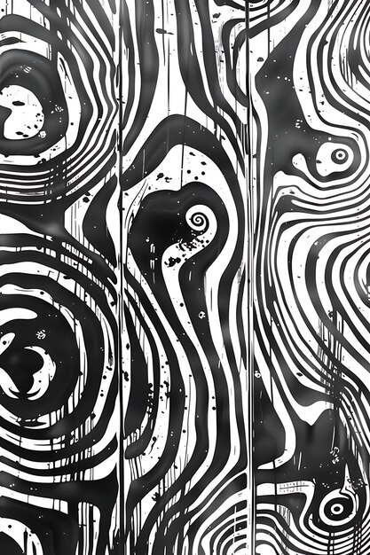 a black and white painting of a black and white abstract pattern