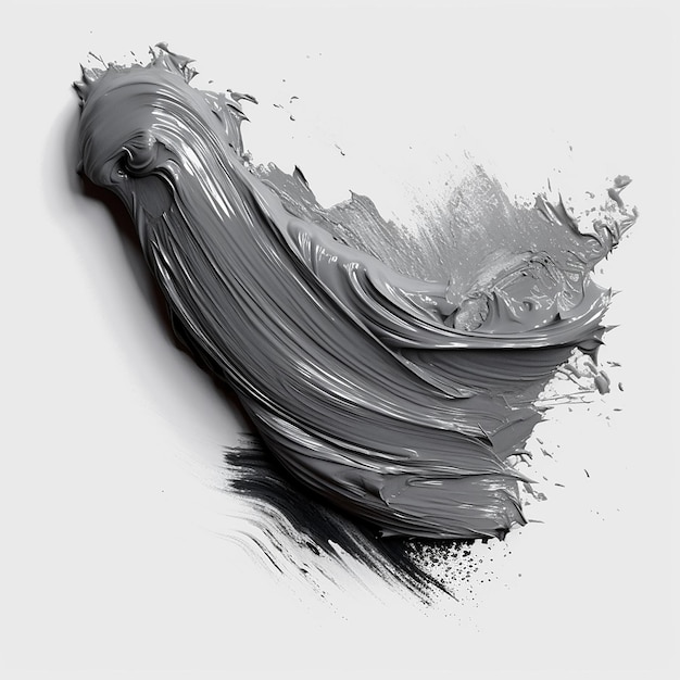 A black and white painting of a black and white brush.