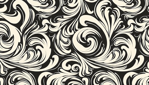 Photo a black and white painting of a swirly swirl