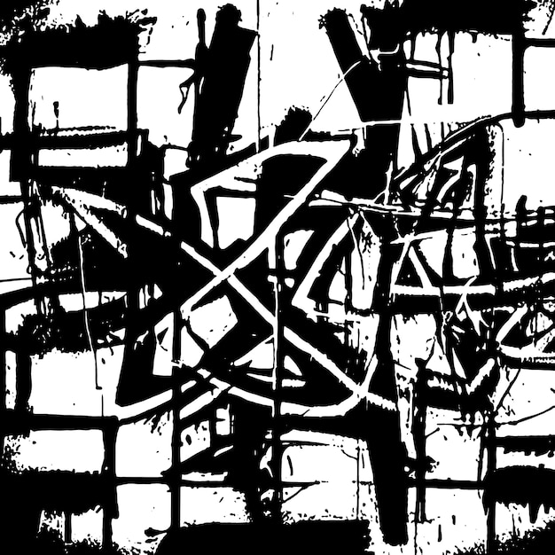 A black and white painting with the word art on it