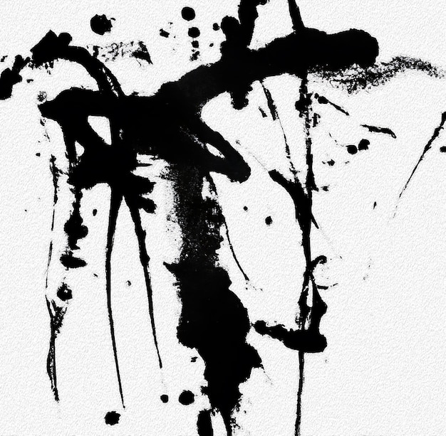 A black and white painting with the word " b " on it.