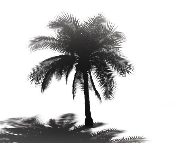 Photo black and white palm tree