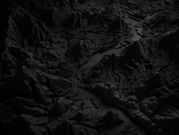 Black and white paper cut terrain background created with Generative AI technology