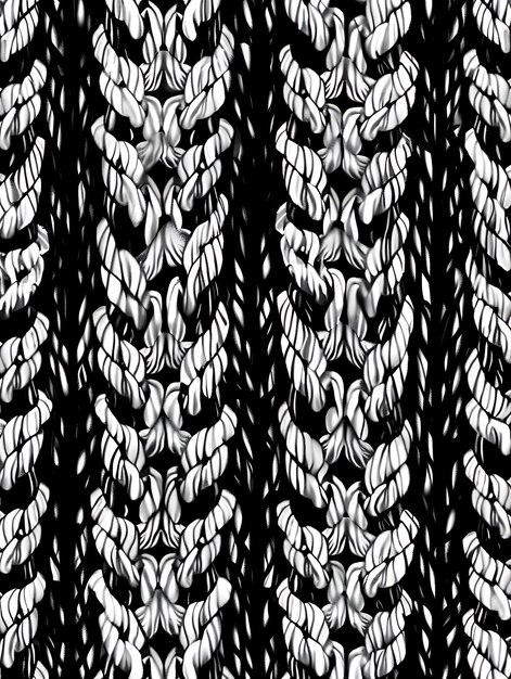 Photo a black and white pattern of feathers on a black background