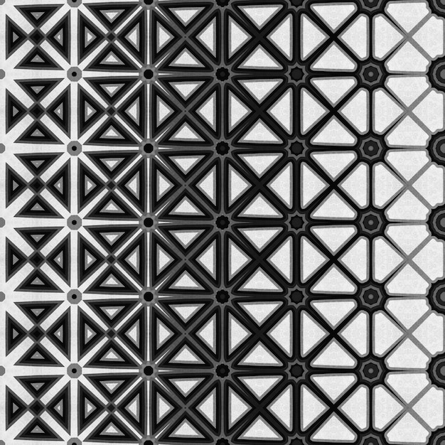 A black and white pattern of geometric shapes.