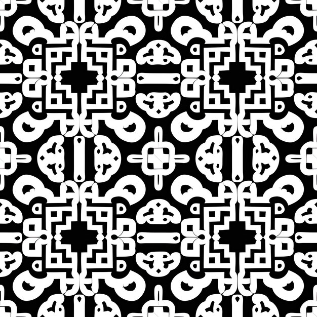 a black and white pattern with a cross on it