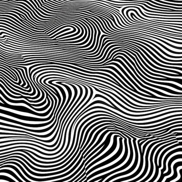 A black and white pattern with curves like waves.