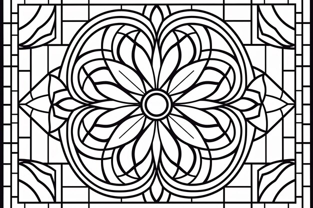 A black and white pattern with a design that says