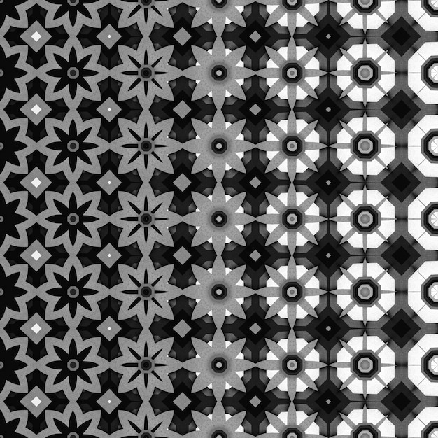 기하학적 패턴이 있는 흑백 패턴입니다.
