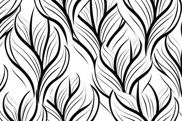 a black and white pattern with the leaves of the plant