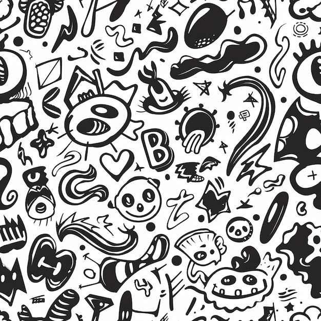 a black and white pattern with the letter b on it