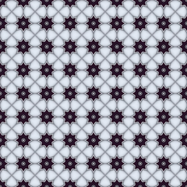 A black and white pattern with a pattern of squares and stars.