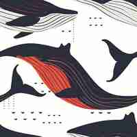 Photo a black and white pattern with a red and black dolphin and the words dolphins