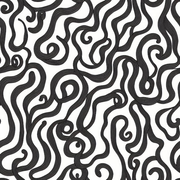 Photo black and white pattern with swirls and swirls