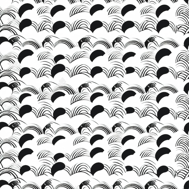 웨이브 디자인의 흑백 패턴.