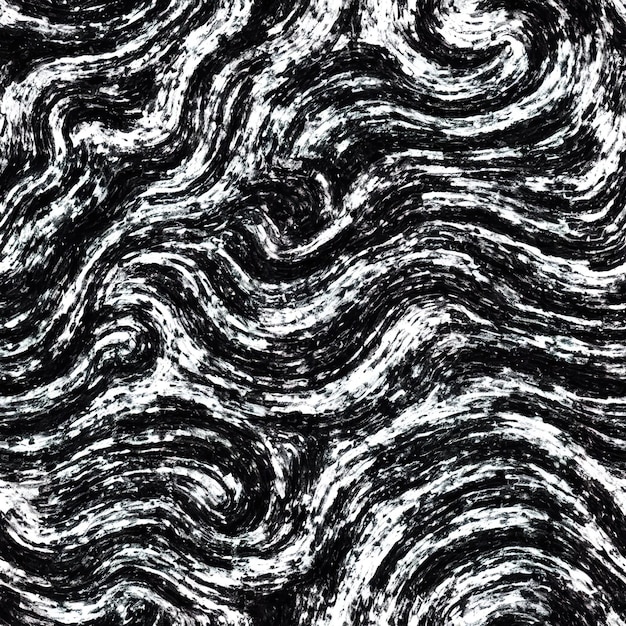 A black and white pattern with waves.