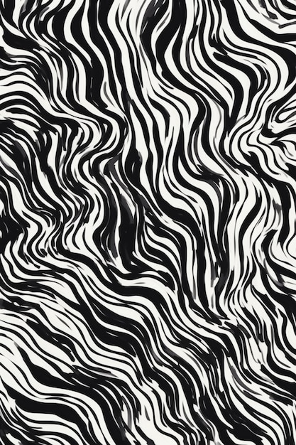 A black and white pattern with wavy lines.