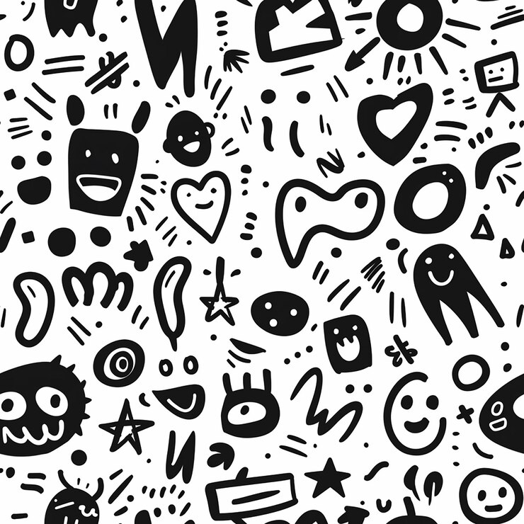 Photo a black and white pattern with the word love on it