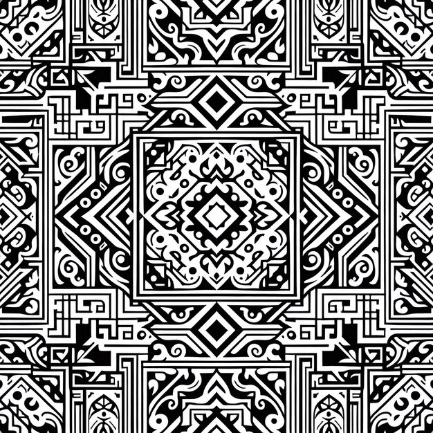 Photo a black and white pattern of the word quot de quot on a black background
