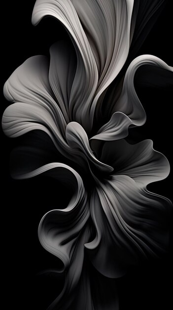 a black and white photo of a black and white abstract painting