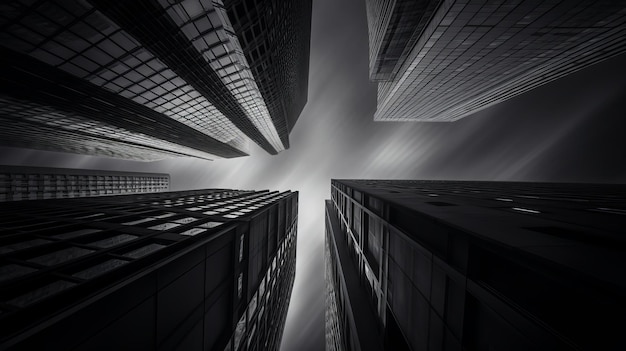 A black and white photo of a building with the word bank on it