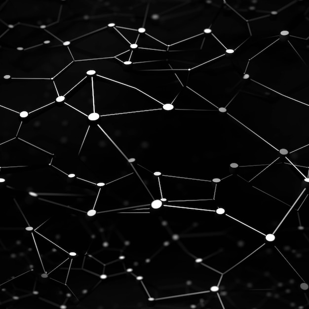 A black and white photo of a bunch of dots on a black background generative ai