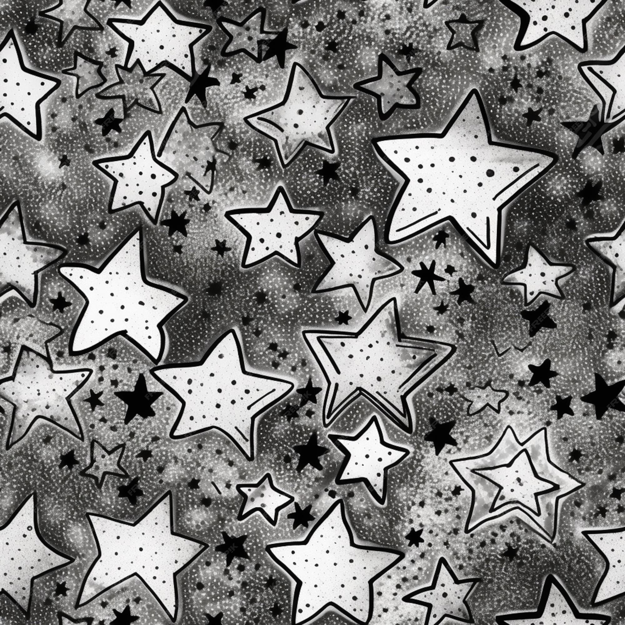 Premium AI Image | A black and white photo of a bunch of stars ...