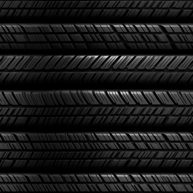 Photo a black and white photo of a bunch of tires generative ai