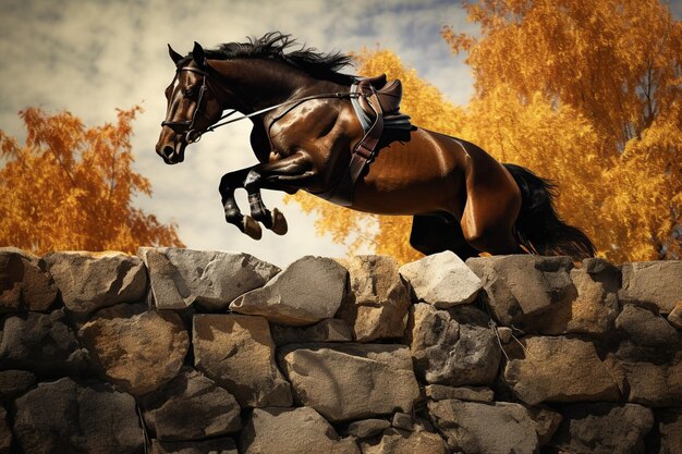 Photo black and white photo capturing the strength and beauty of a horse