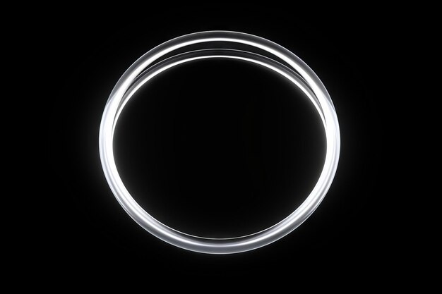 Photo black and white photo of circle of light in the dark generative ai