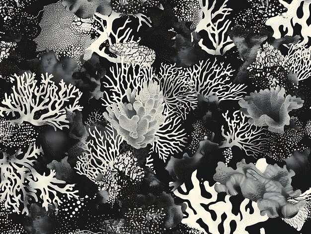 a black and white photo of a coral with the words quot sea coral quot