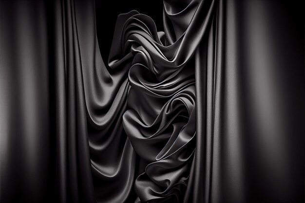 A black and white photo of a curtain generative AI