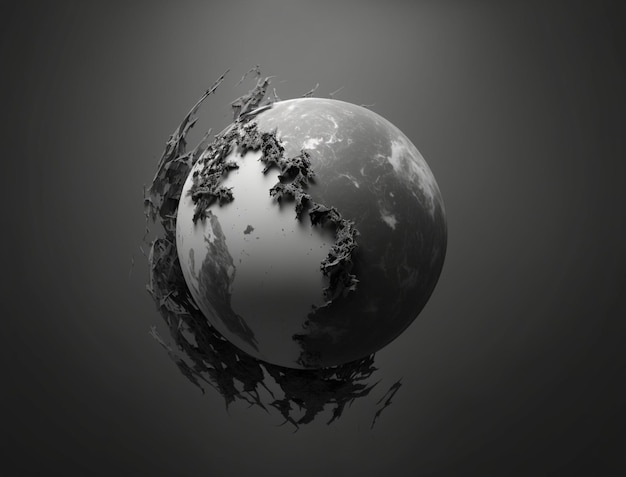 Black and white photo of the earth generative ai