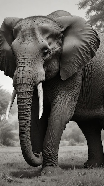 a black and white photo of elephants