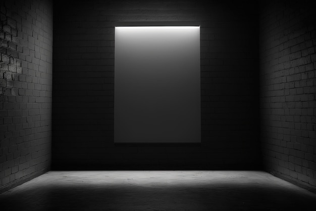 Черно-белое фото пустой комнаты с генеративным ИИ