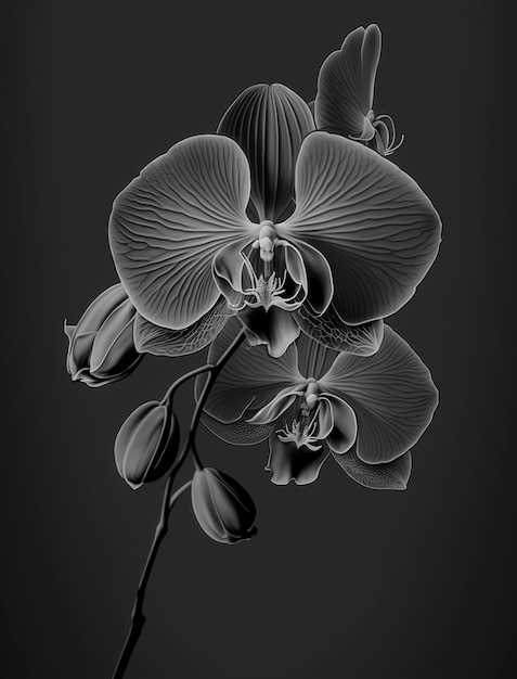 Black and white photo of a flower generative ai