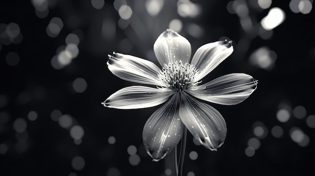 Photo a black and white photo of a flower