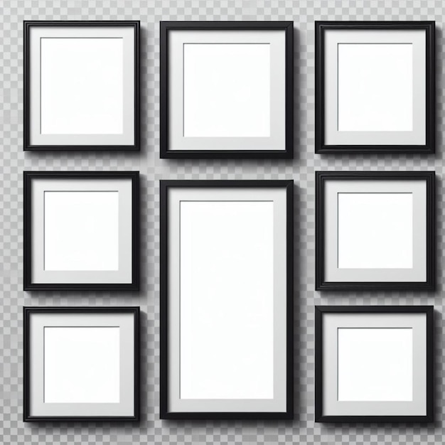 a black and white photo frame with a white square on the bottom