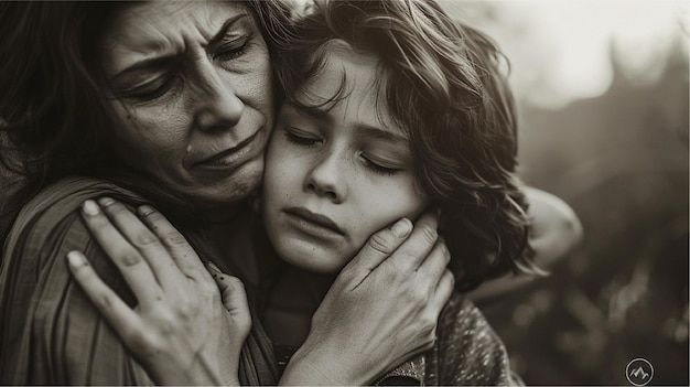 a black and white photo of a girl hugging a man