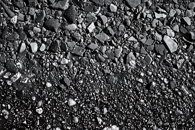 black and white photo of a gravel road with a black and white texture